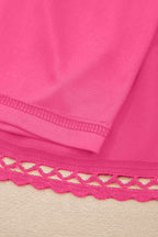 Frilled Elastic Waist Lace Trim Boho Ruffled Shorts Plus