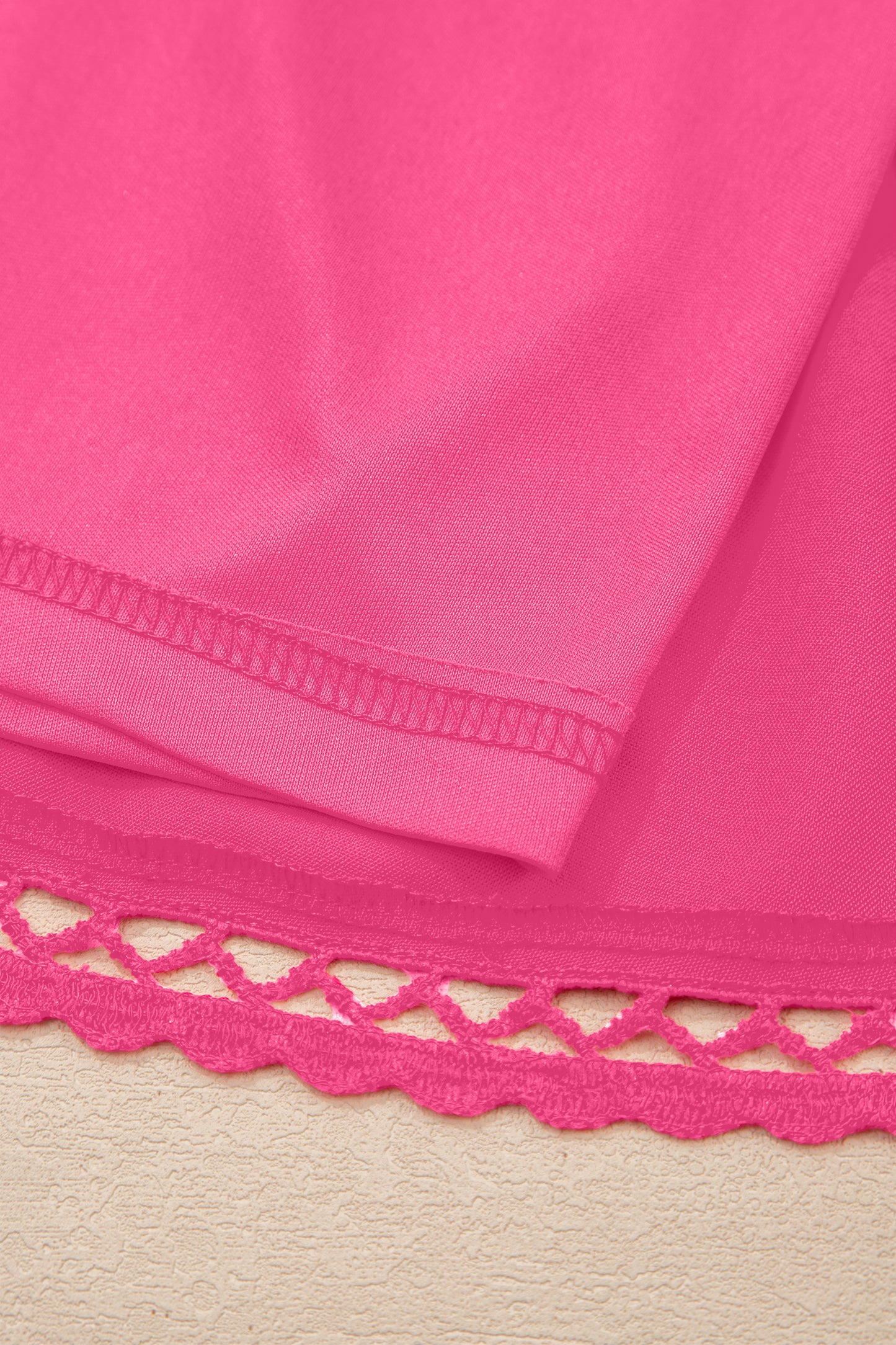 Frilled Elastic Waist Lace Trim Boho Ruffled Shorts Plus