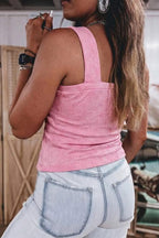 Pink Western Jacquard Slim Top