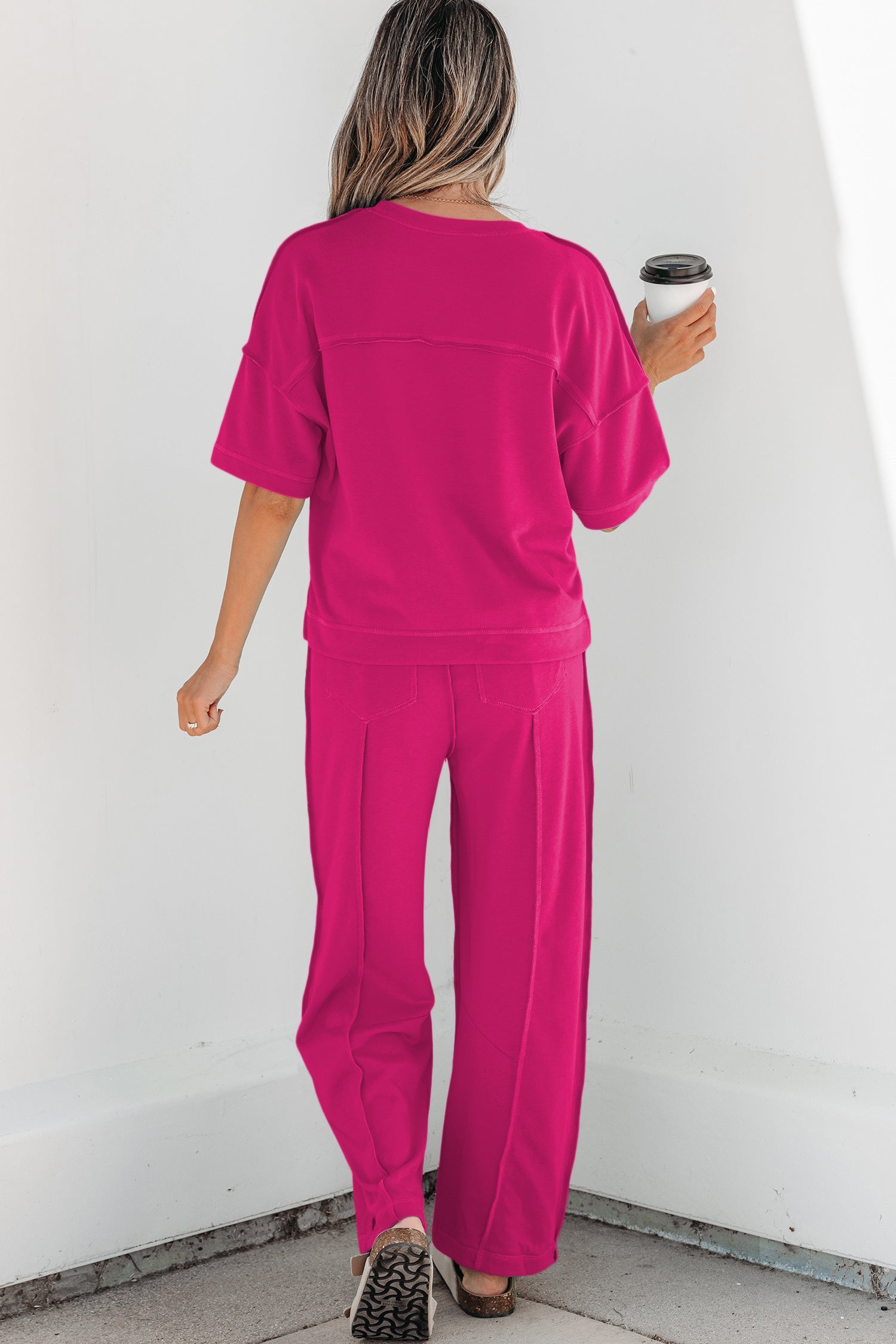 Drop Shoulder Boxy Tee and Barrel Pants Set