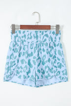 White Leopard High Waisted Athletic Shorts