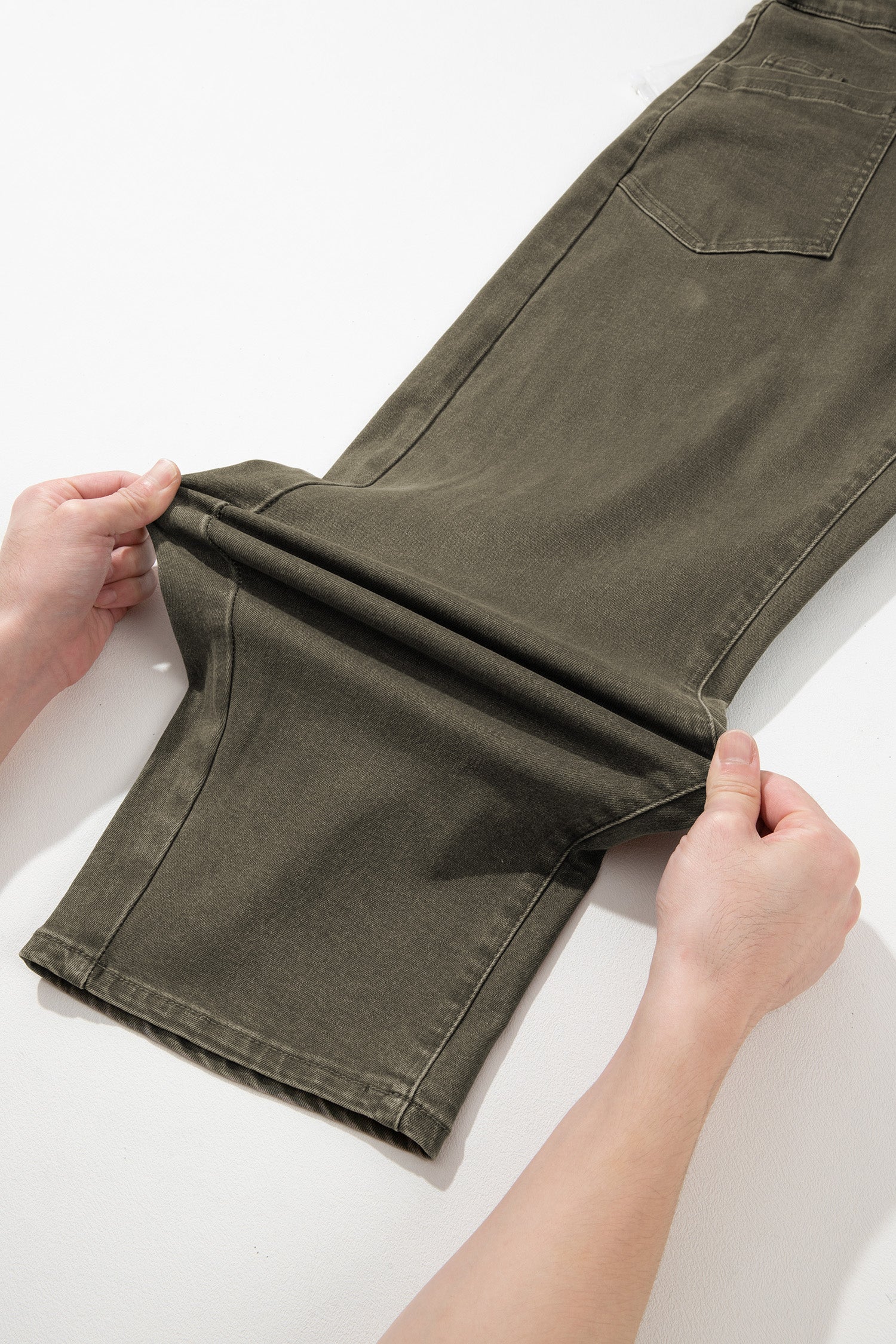 Color Square Patch Pocket Ankle-length Barrel Jeans