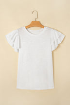 Layered Ruffle Short Sleeve Round Neck Top