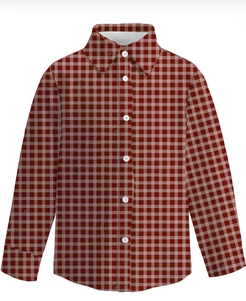 PREORDER: Boys Fall Plaid Button Up