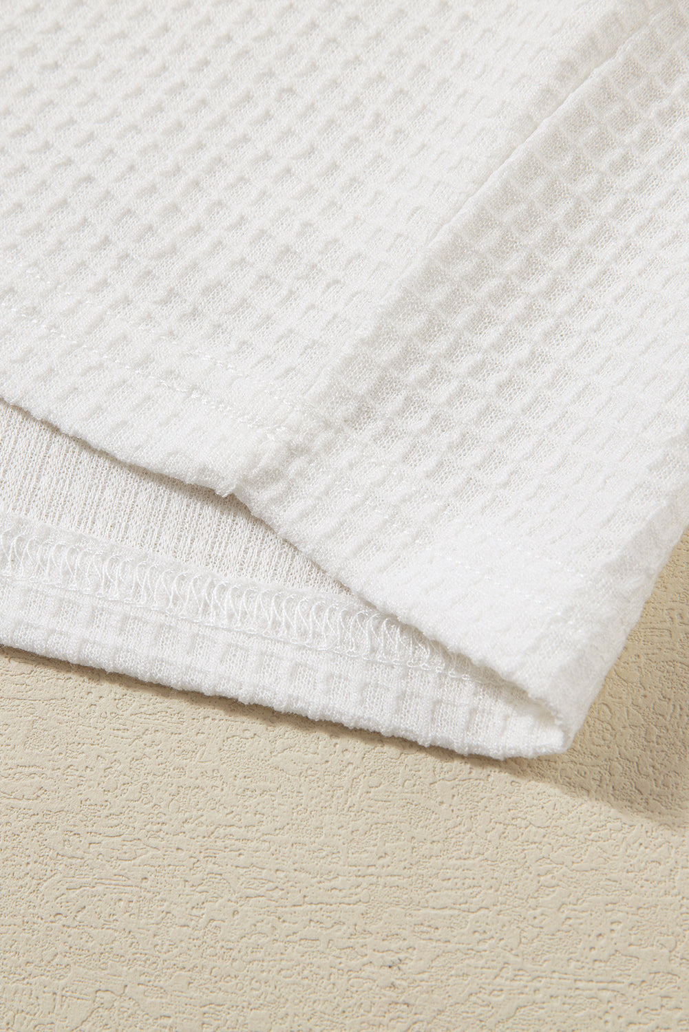 Casual Textured Tee and Drawstring Shorts Set