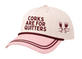 "Corks are for Quitters"on Tan Cap with Patch Work -Estimated Ship date 9/15