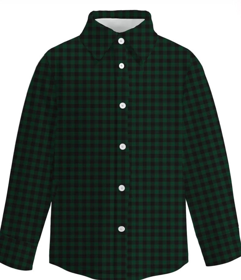 PREORDER: Boys Fall Plaid Button Up