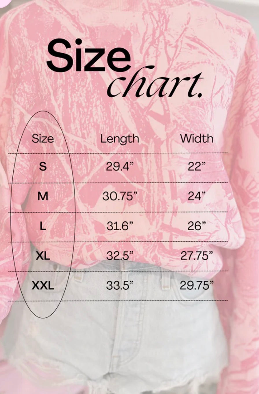 Pink camo oversized cotton crew