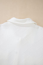 Solid Textured Flap Pocket Buttoned Shacket