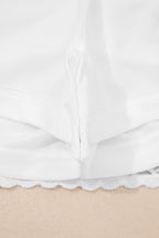 Frilled Elastic Waist Lace Trim Boho Ruffled Shorts Plus