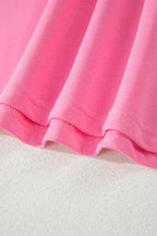 Sachet Pink Solid Cover Oversize Tee Pocketed Casual Pants 2pcs Outfit