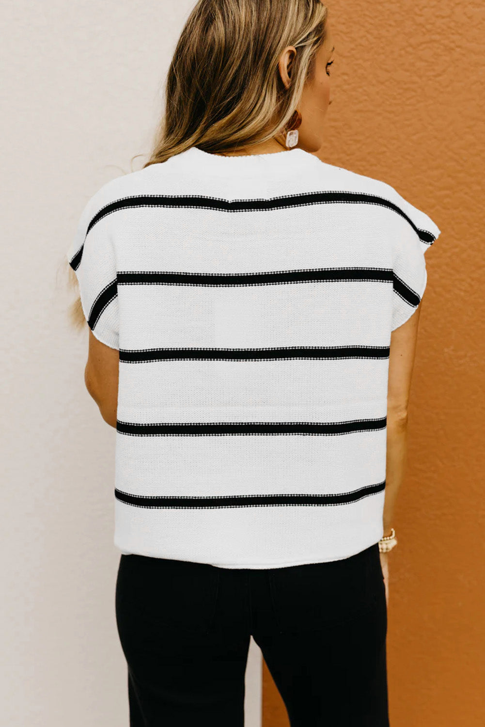 Striped Batwing Sleeve Sweater Tee