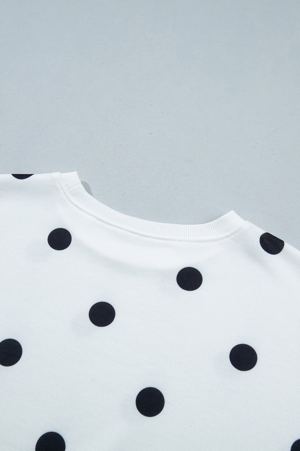 Red Polka Dot Raw Hem Relaxed Pullover Loose Skort Two Piece Set