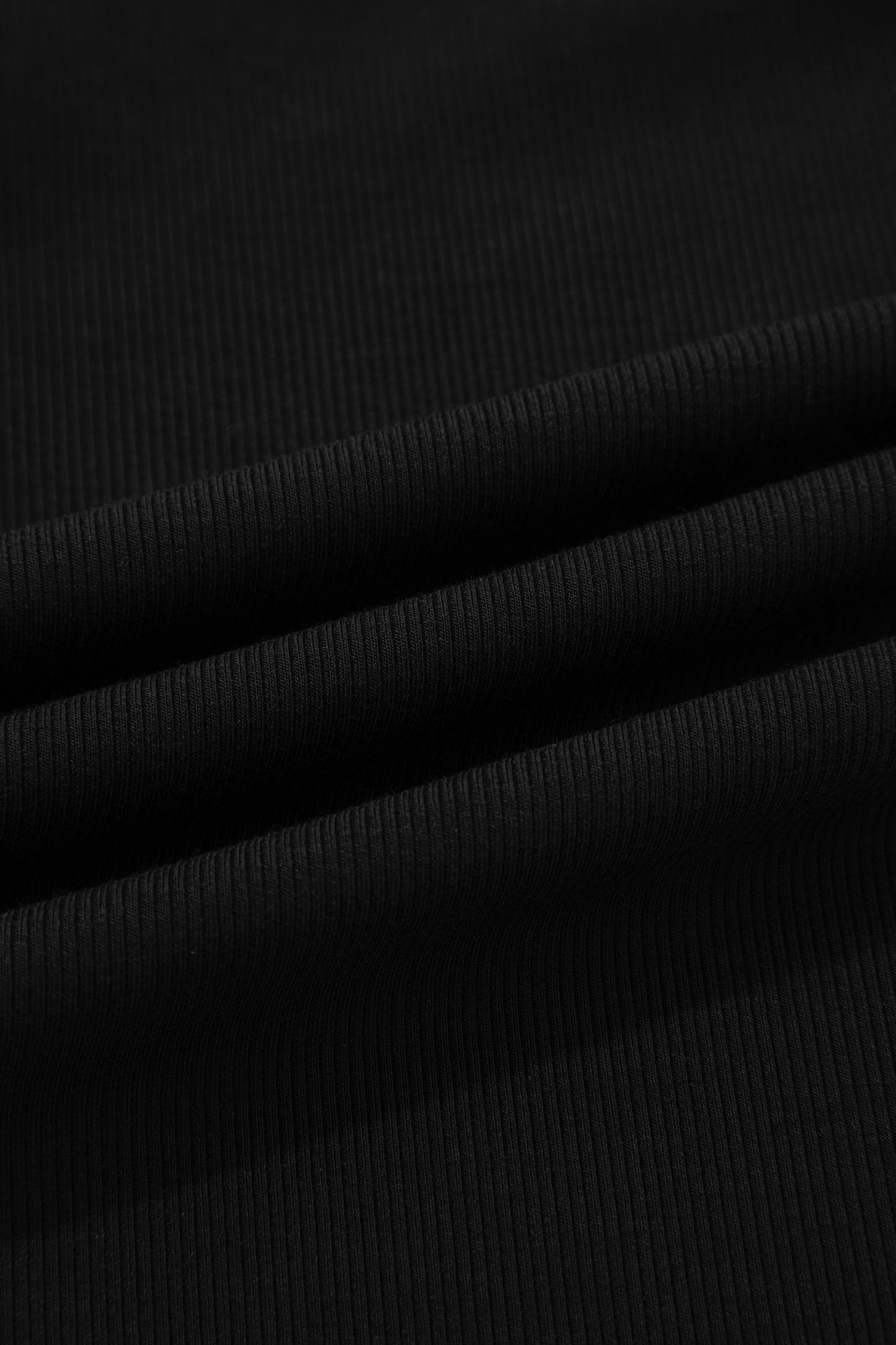 Black Solid Color Oversize Slit Sweatshirt Ribbed Leggings 2pcs Set