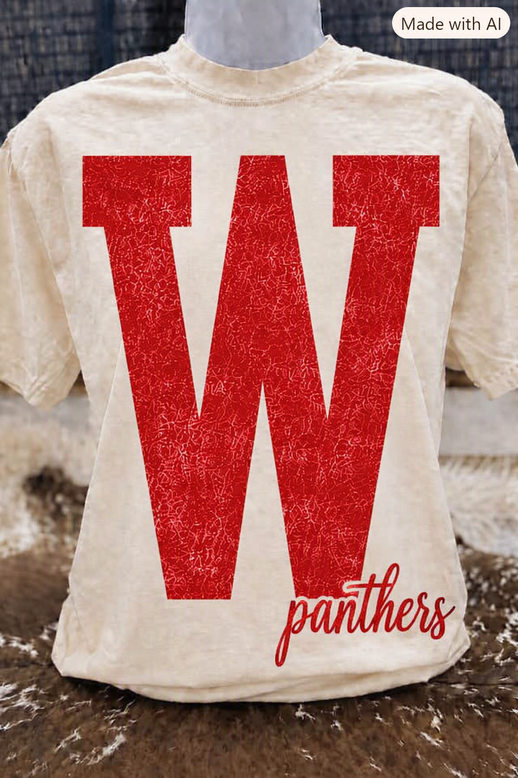 Custom Oversized Print Vintage Washed Spirit Tee  - Whitharral