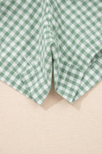 Contrast Trim Plaid Print Plus Size Shorts