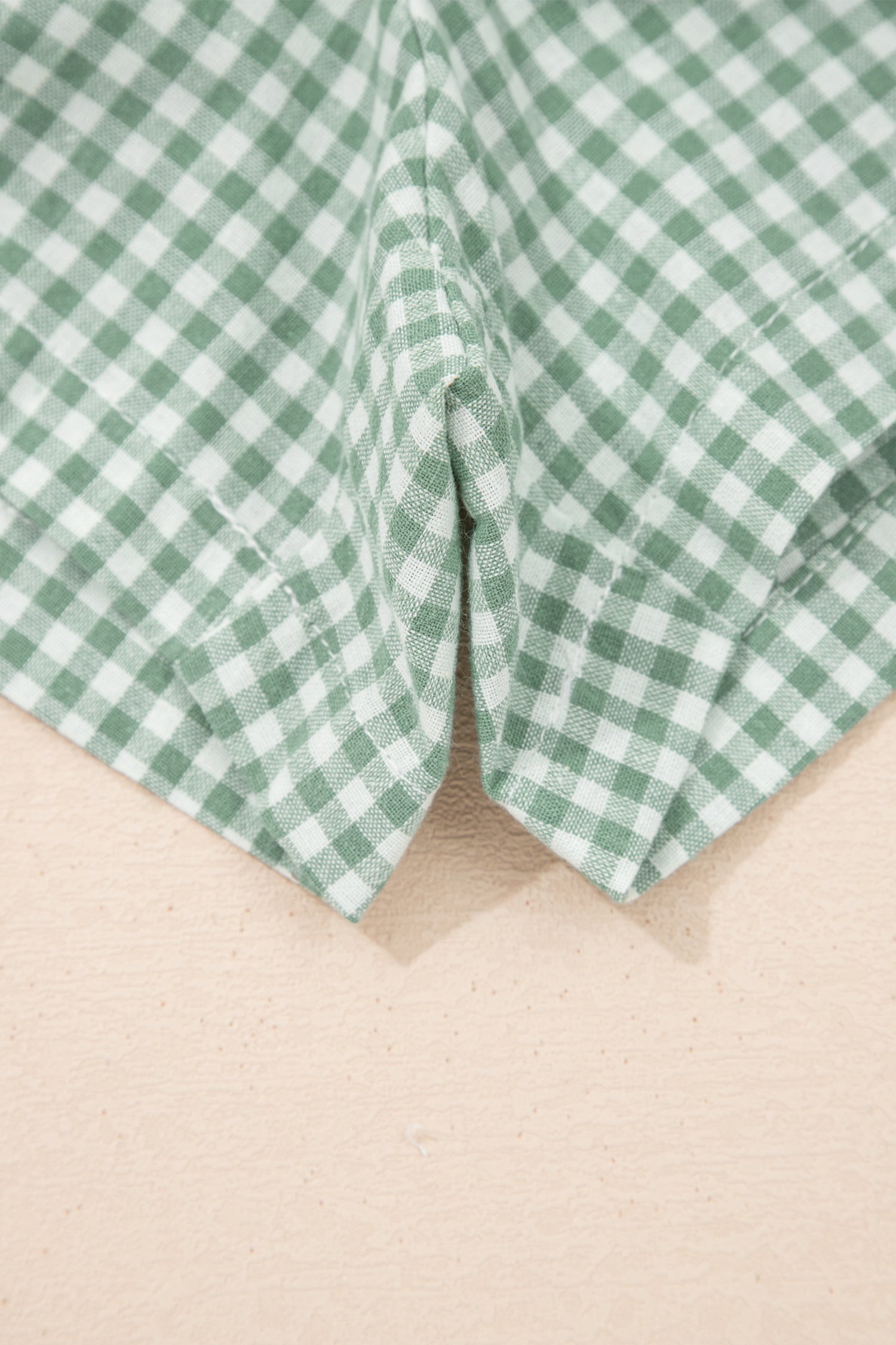 Contrast Trim Plaid Print Plus Size Shorts