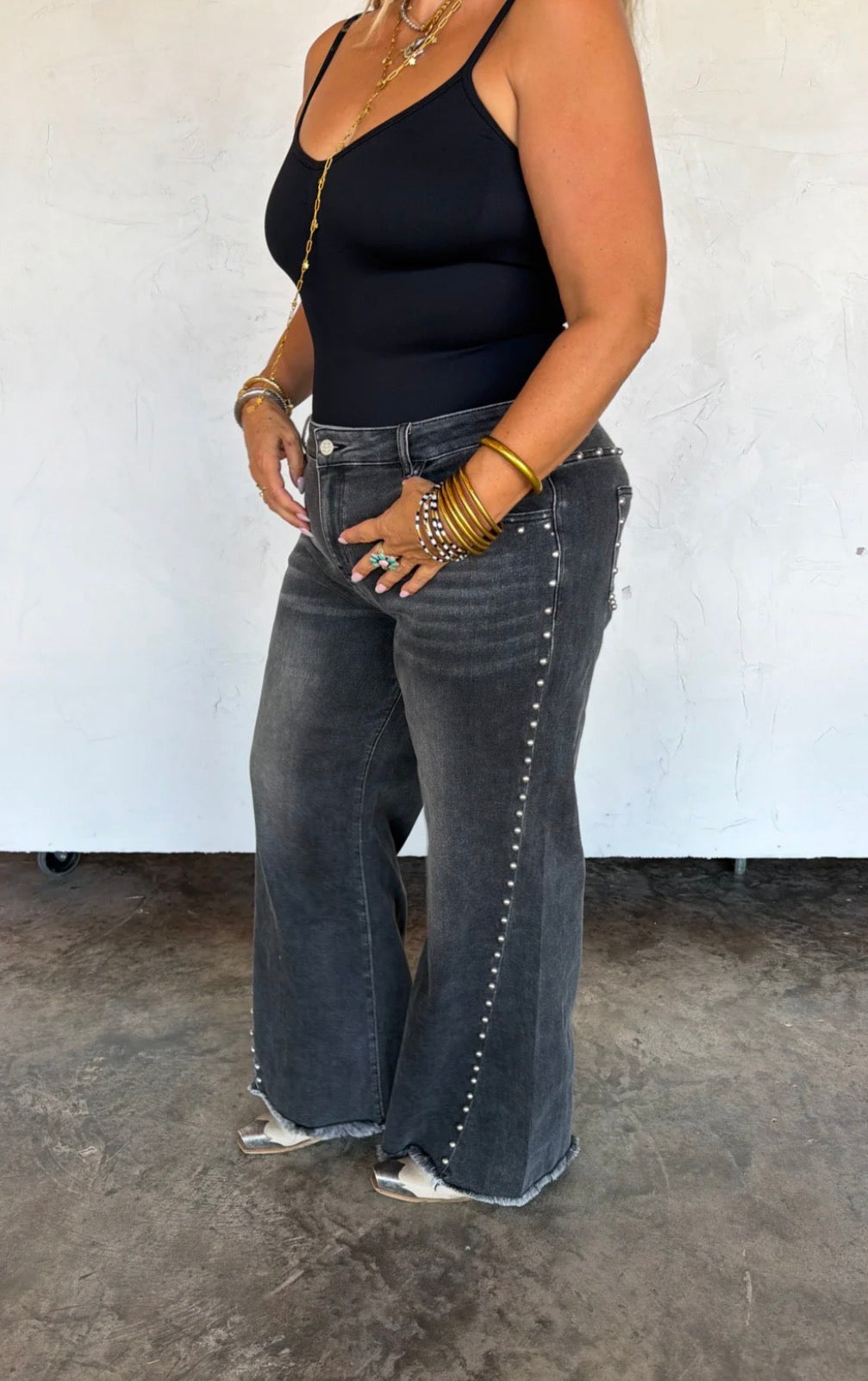Preorder: OFF THE GRID STUDDED JEANS - ETA LATE NOVEMBER