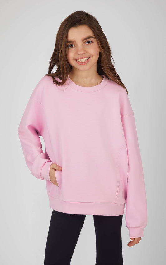 Tween Girls Soft Scuba Zuri Crew Neck Everyday Sweatshirt - ETA EARLY AUGUST