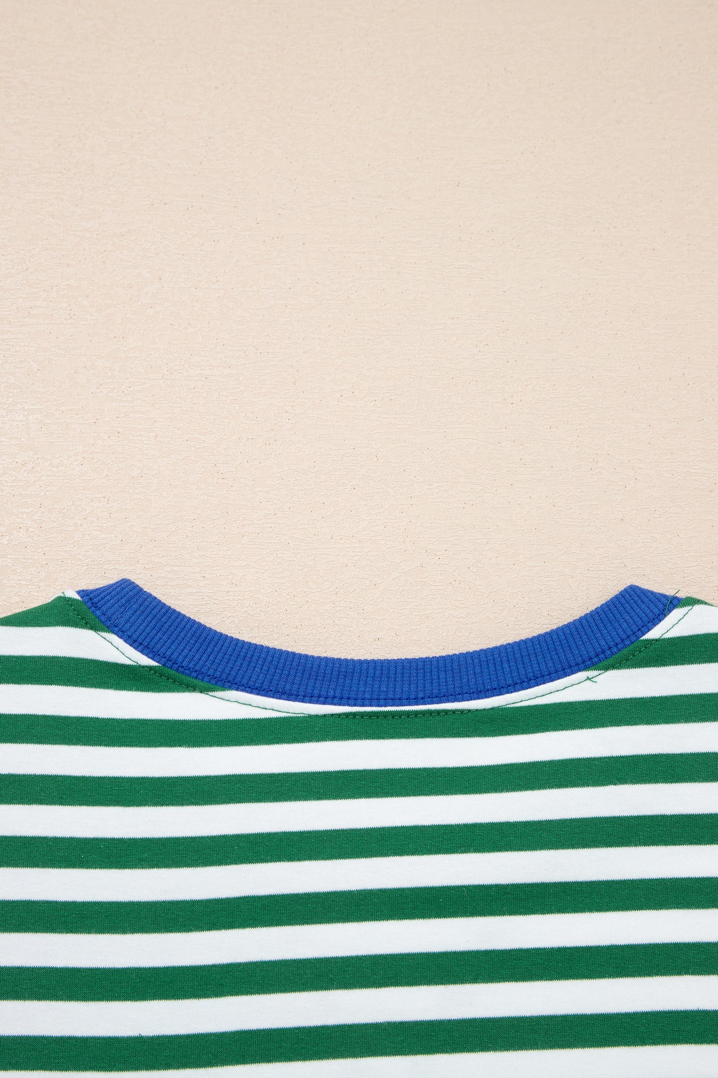 Rose Stripe Drop Shoulder Boxy Casual Terry Short Set