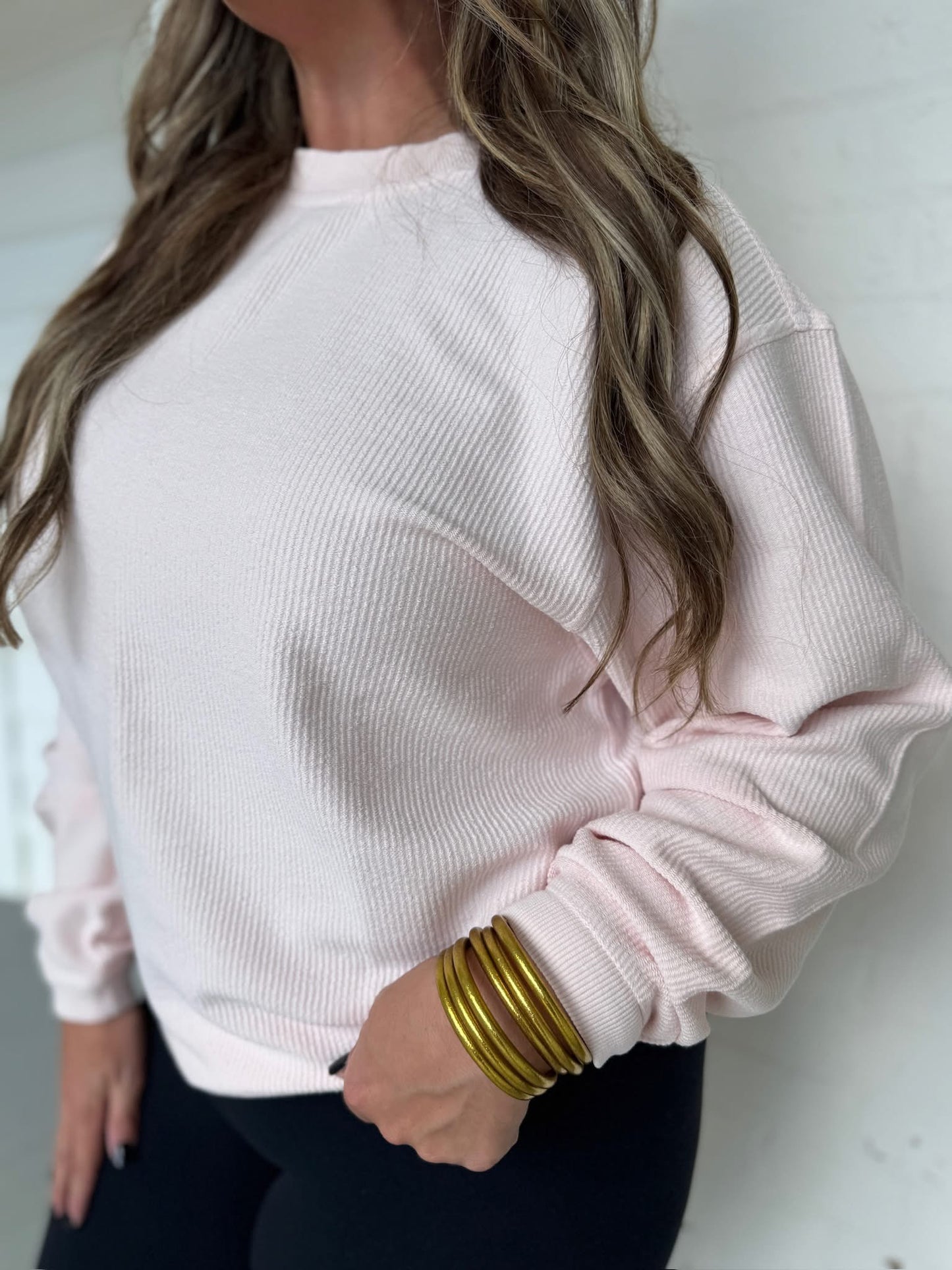 Light Pink corded crew