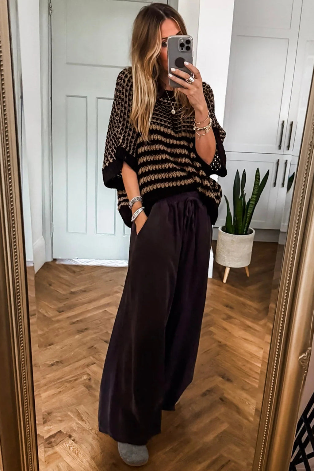 Red 3/4 Draped Sleeve Slouchy Sweater