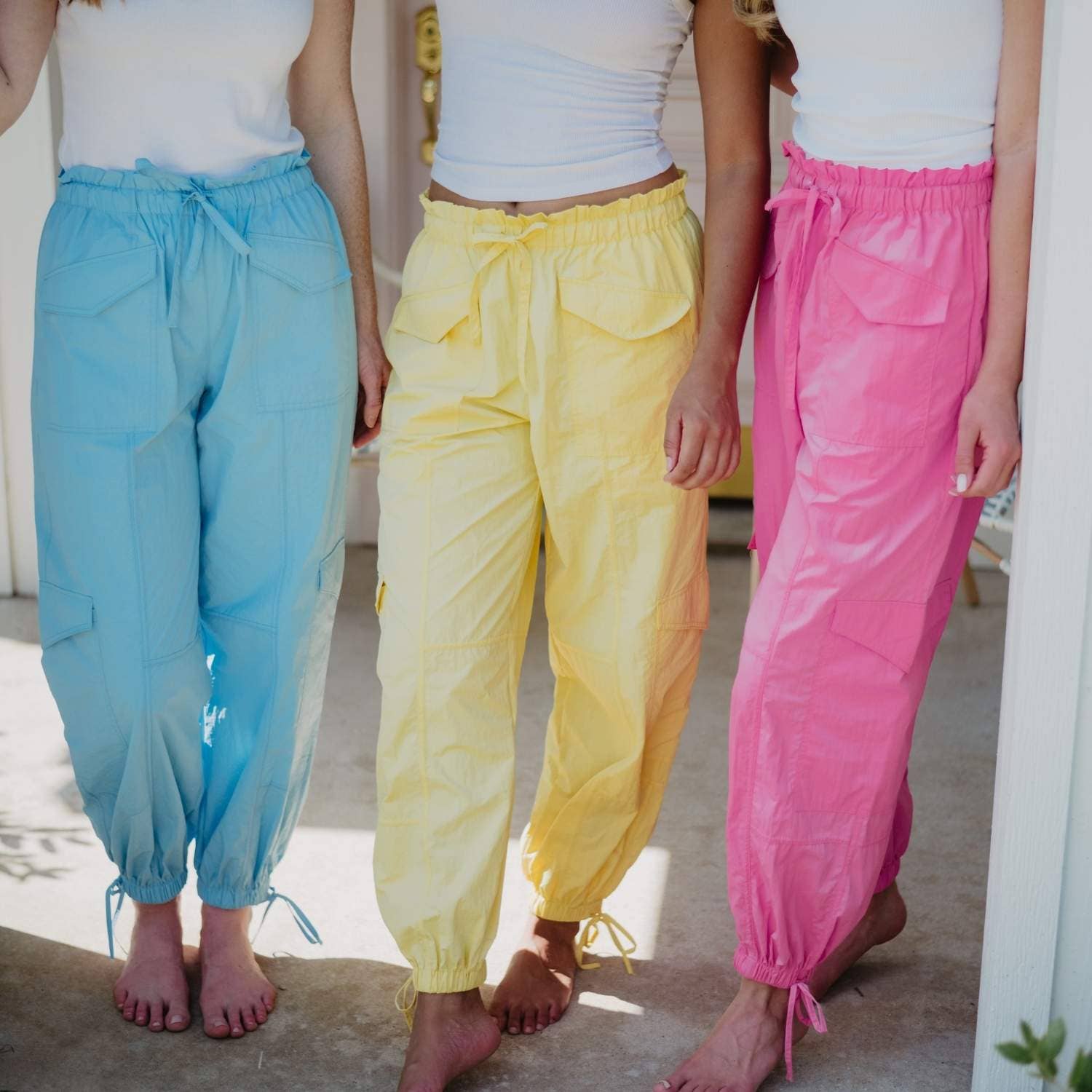 Light Blue Wholesale Parachute Pants