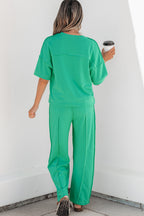 Drop Shoulder Boxy Tee and Barrel Pants Set