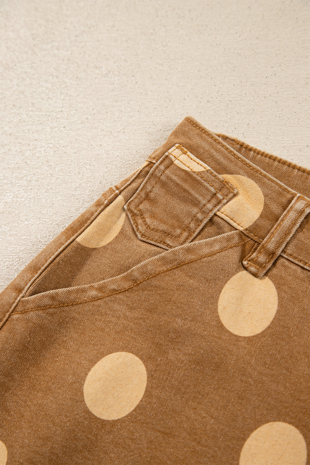Polka dot ankle-length casual jeans with metal buttons by Dear-Lover, featuring a relaxed fit and stylish design.