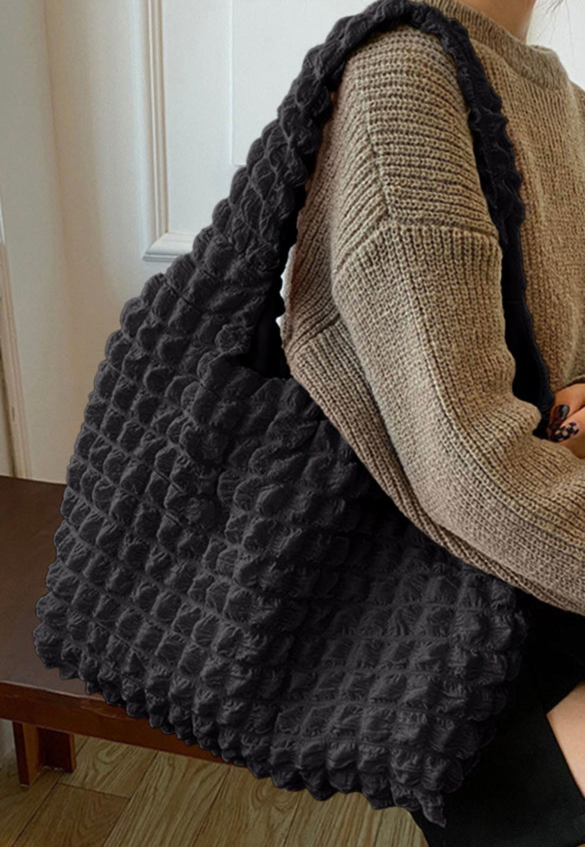 Puffy Texture Tote Bags