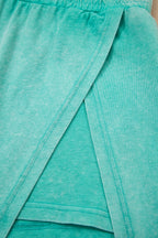Phalaenopsis 2 Pieces Mineral Wash Cotton Tank Top Lined Split Skirt Set