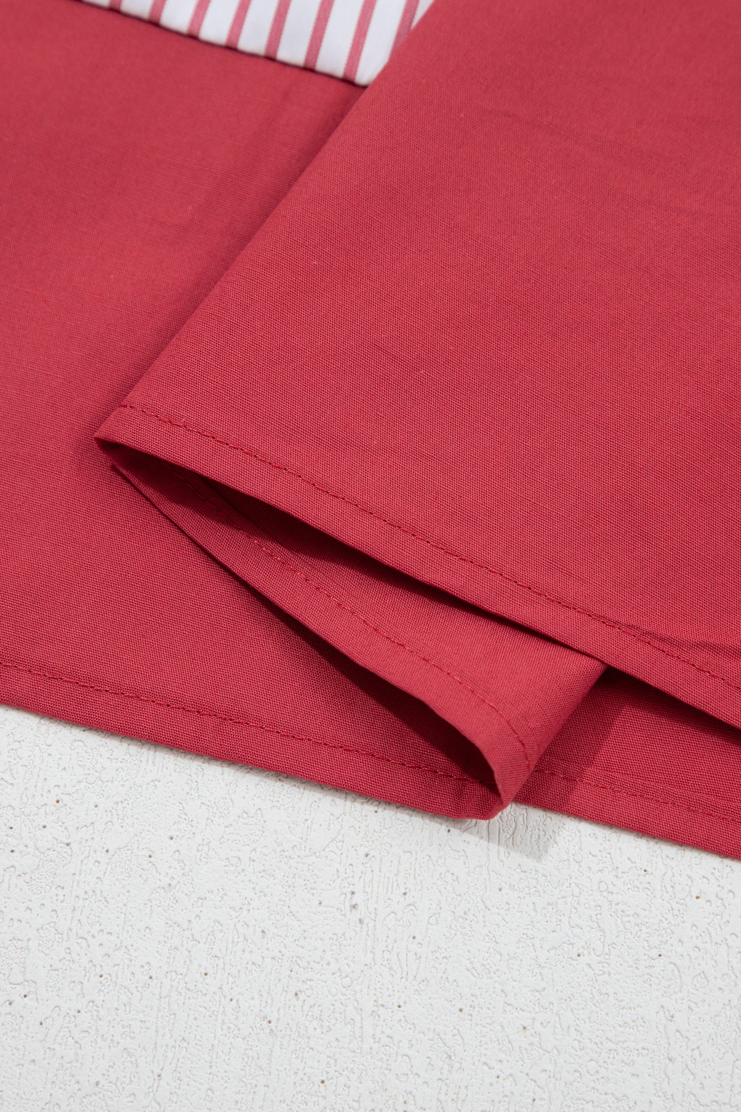 Red Stripe Plus Size Ruffled Hem Pinstriped Midi Dress