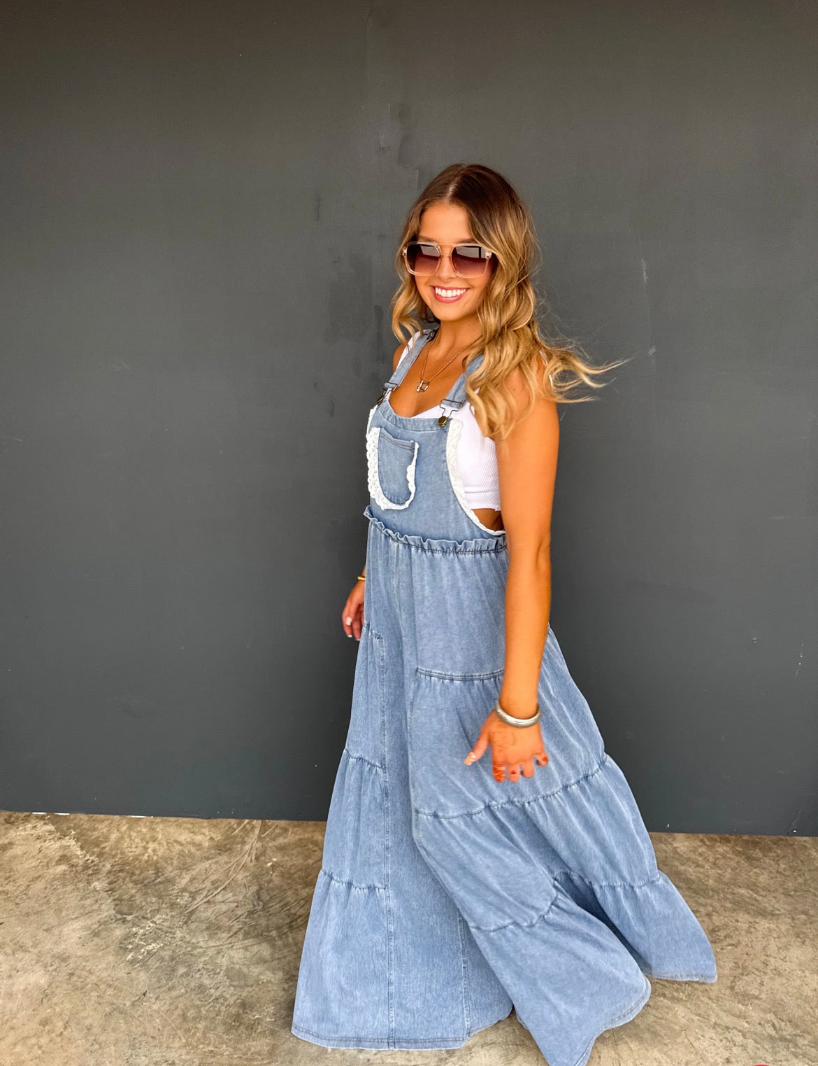 Preorder Boho and Lace Denim Overalls ETA May