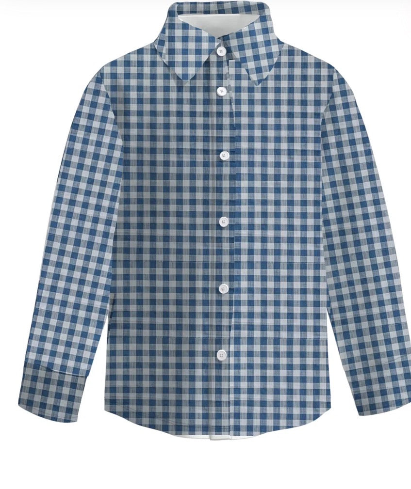 PREORDER: Boys Fall Plaid Button Up