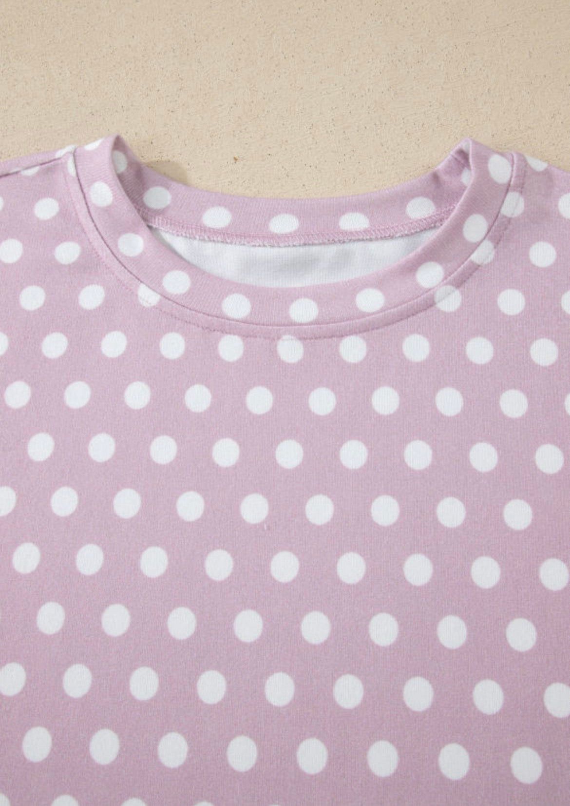 Purple Polka Dot Print Short Set