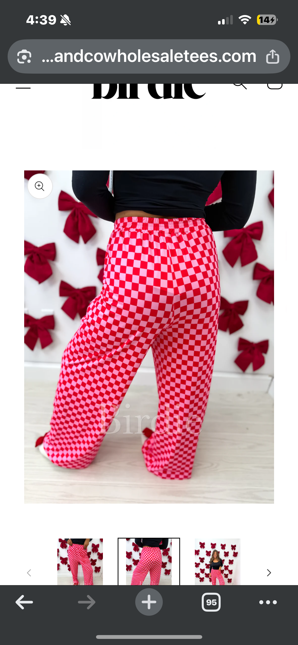 Pink & Red Checkered Stretchy Cozy Pants