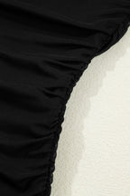 Coffee Sheer Mesh Patchwork High Neck Long Sleeve Top