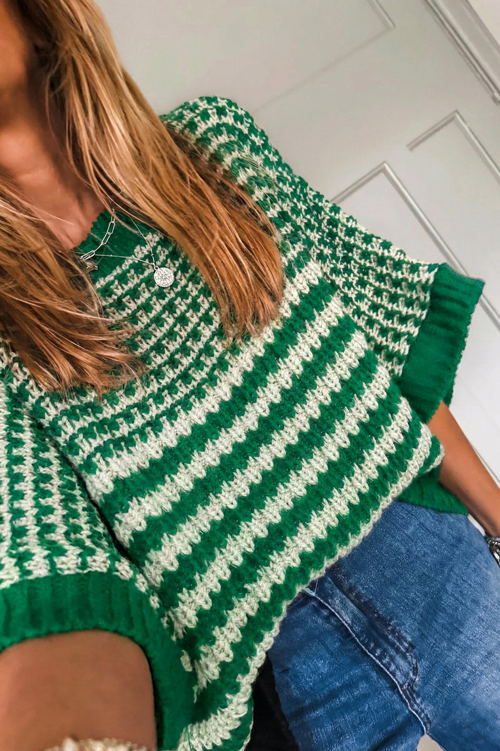 Red 3/4 Draped Sleeve Slouchy Sweater