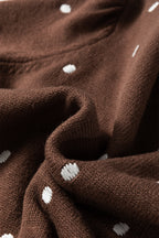 Black Elegant Polka Dot Bubble Short Sleeve Sweater