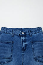 Frayed Cropped Straight Jeans