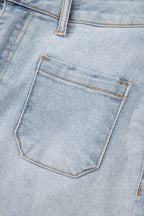 Beau Blue Light Wash High Rise Denim Shorts