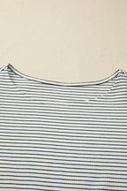 Black Stripe Contrasted Ruffle Trim Casual Tank Top