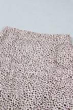 Brown Cheetah Print Trim Split Long Western Skirt