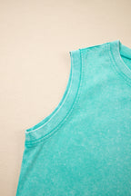 Phalaenopsis 2 Pieces Mineral Wash Cotton Tank Top Lined Split Skirt Set