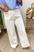 Scalloped Patch Pocket Shift Jeans