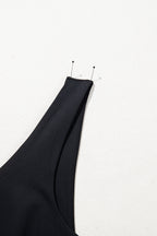 Plain Sleeveless Loop Drawstring Cinched Waist Romper