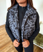 Black Camo Puffer Vest