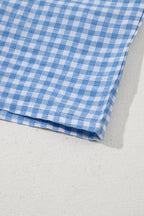 Red Gingham Printed High Waist Shorts