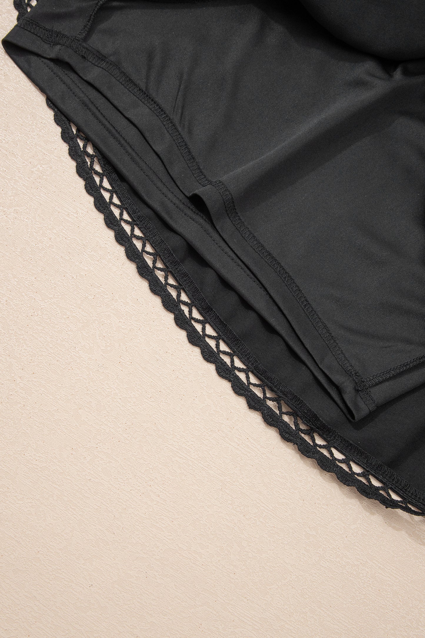 Frilled Elastic Waist Lace Trim Boho Ruffled Shorts Plus