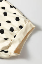 Sky Blue Polka Dot Oversized Top Drawstring Short Set